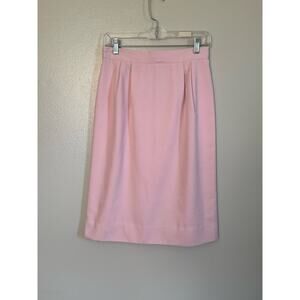 Women's Vintage Heather Gray Classic Pink Midi Pleated Skirt Size 12 Made in USA